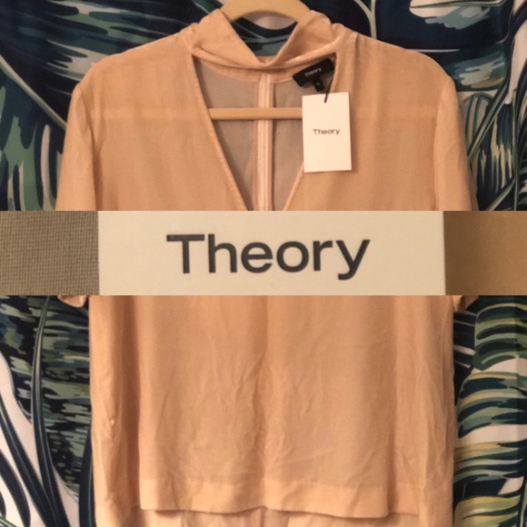 Theory Tops - VELVET+SHEER ! Creme THEORY blouse!!